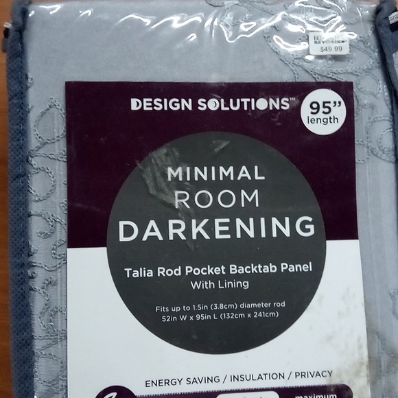 Design solutions minimal room darkening Talia rod pocket backtab panel with lini - Picture 4 of 5